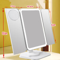 Trifold Makeup Mirror With LED 68 Light