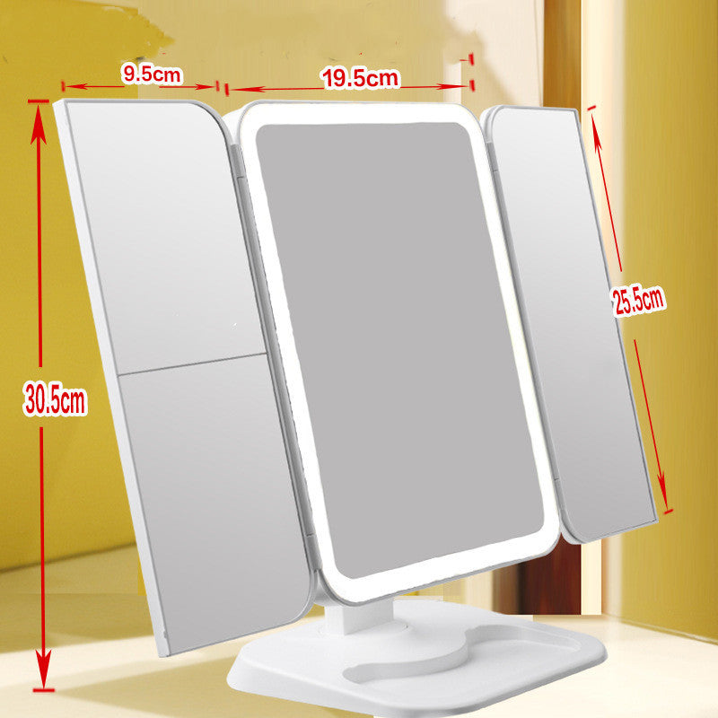 Trifold Makeup Mirror With LED 68 Light