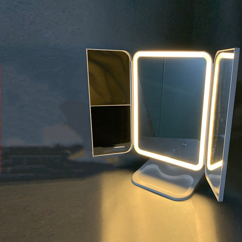 Trifold Makeup Mirror With LED 68 Light