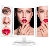 Trifold Makeup Mirror With LED 68 Light