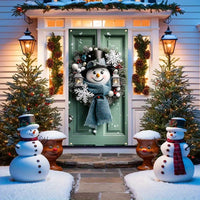 Charming Snowman & Wreath Door Banner