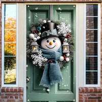 Charming Snowman & Wreath Door Banner