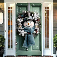 Charming Snowman & Wreath Door Banner