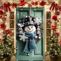 Charming Snowman & Wreath Door Banner