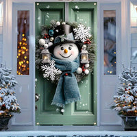 Charming Snowman & Wreath Door Banner