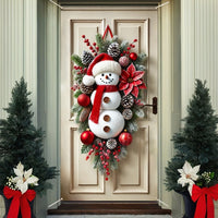 Festive Snowman Wreath Door Frame