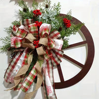 European Style Wooden Wheel Christmas Wreath