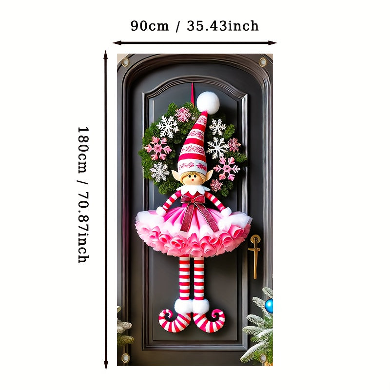 Christmas & Happy New Year Elf Door Curtain