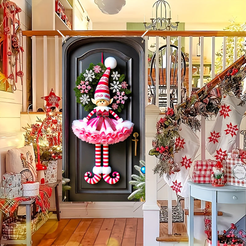 Christmas & Happy New Year Elf Door Curtain